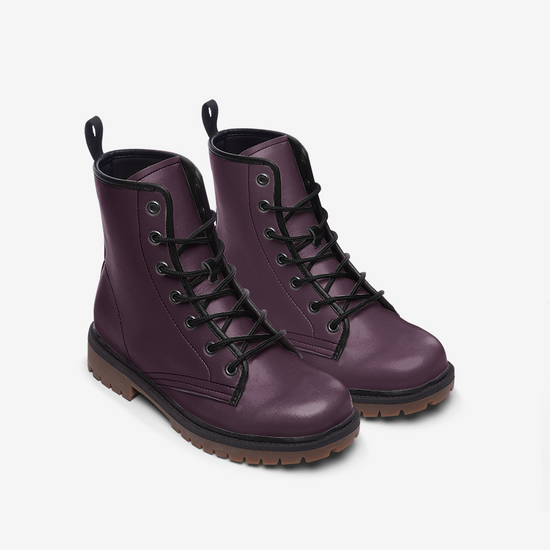 Plum Purple Lace Up Boots