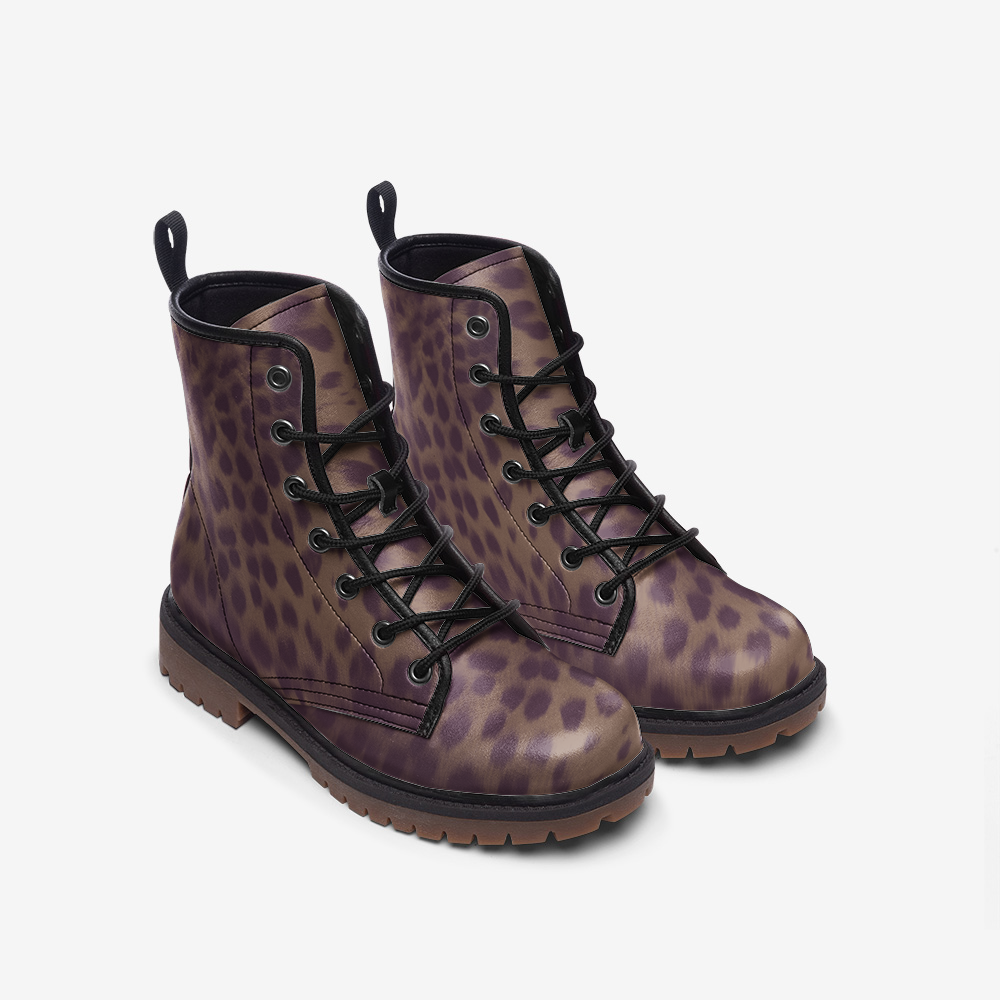 Desert Plum Cheetah Lace Up Boots