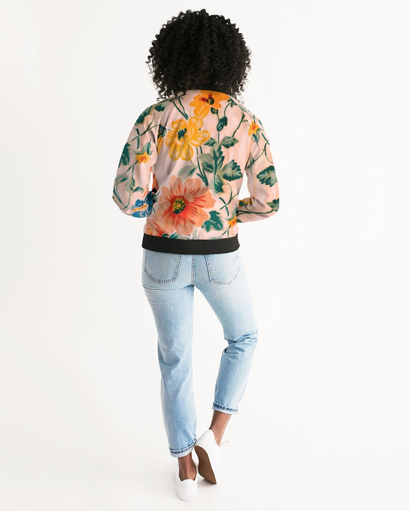 Peach Flowers Women's Bomber Jacket