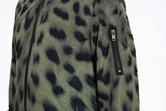 Forest Cheetah Men's Bomber Jacket with Zipper Pocket