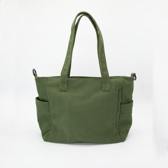 Olive Green Corduroy Messenger Bag