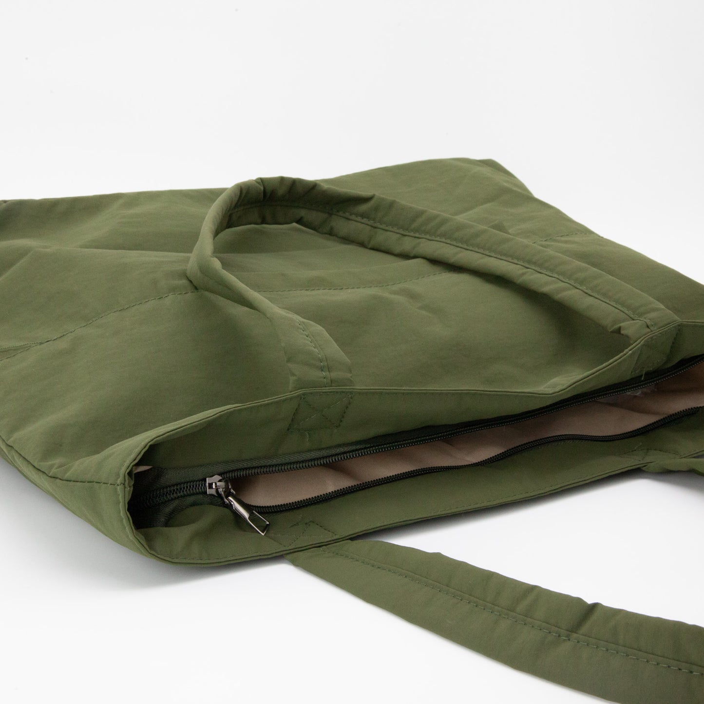 Olive Green Nylon Padded Tote Bag