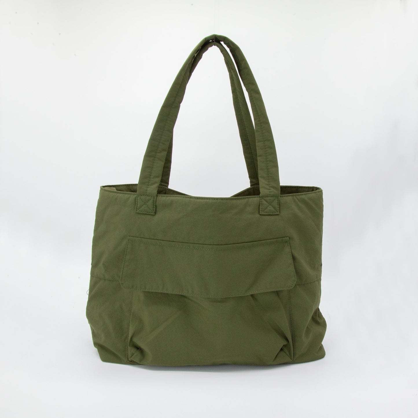 Olive Green Nylon Padded Tote Bag