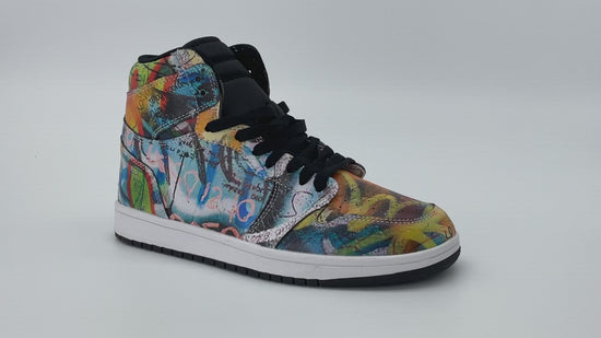 Load and play video in Gallery viewer, Peace Graffiti Unisex Sneakers
