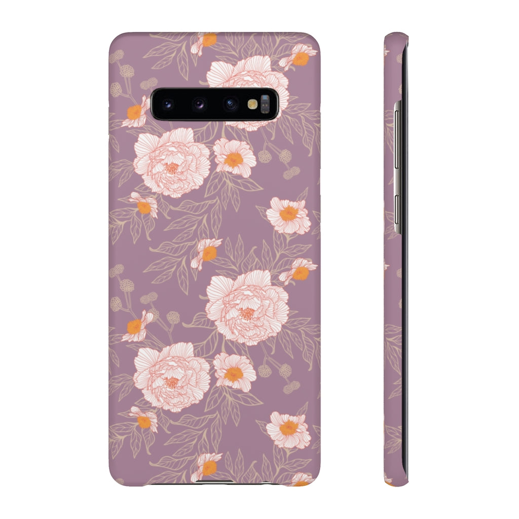 Orange Peonies Floral Rose Phone Case