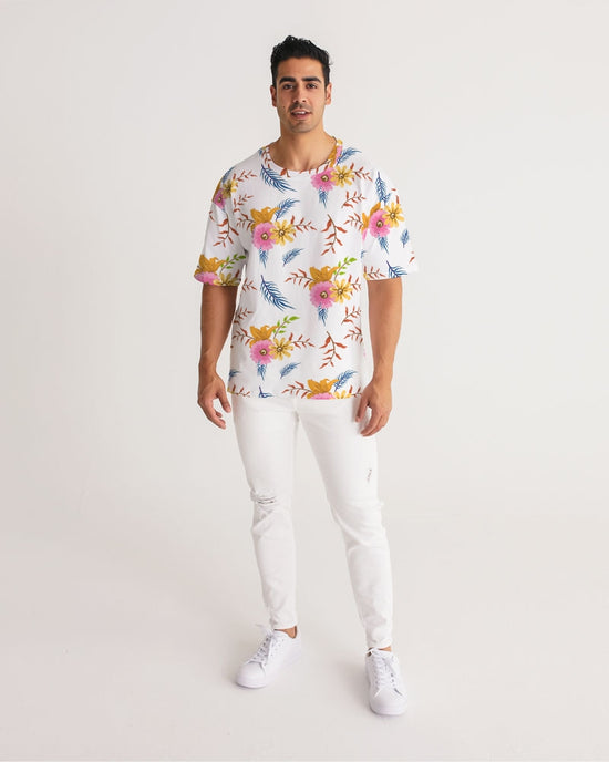 White Summer Floral Men's Premium Heavyweight Tee