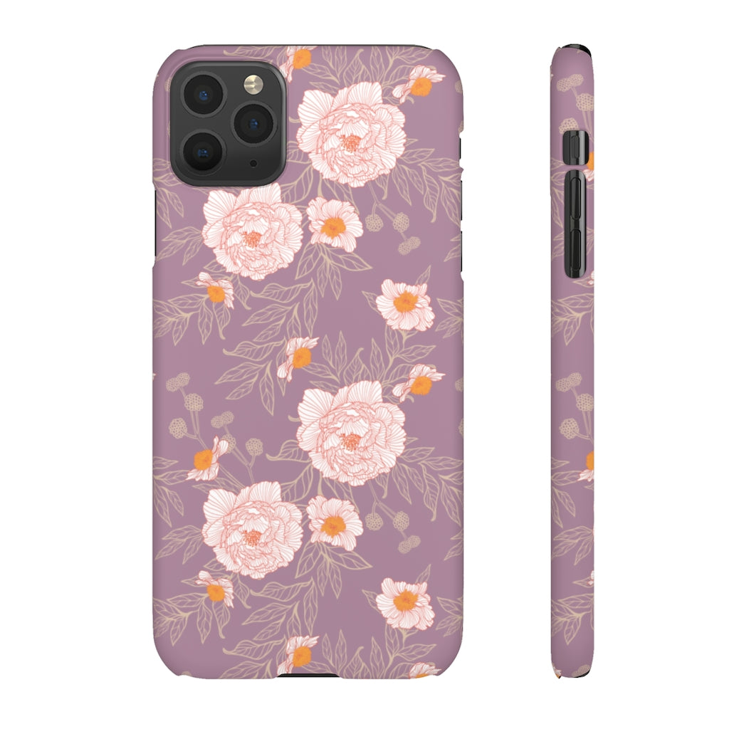 Orange Peonies Floral Rose Phone Case