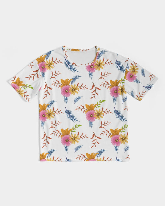 White Summer Floral Men's Premium Heavyweight Tee