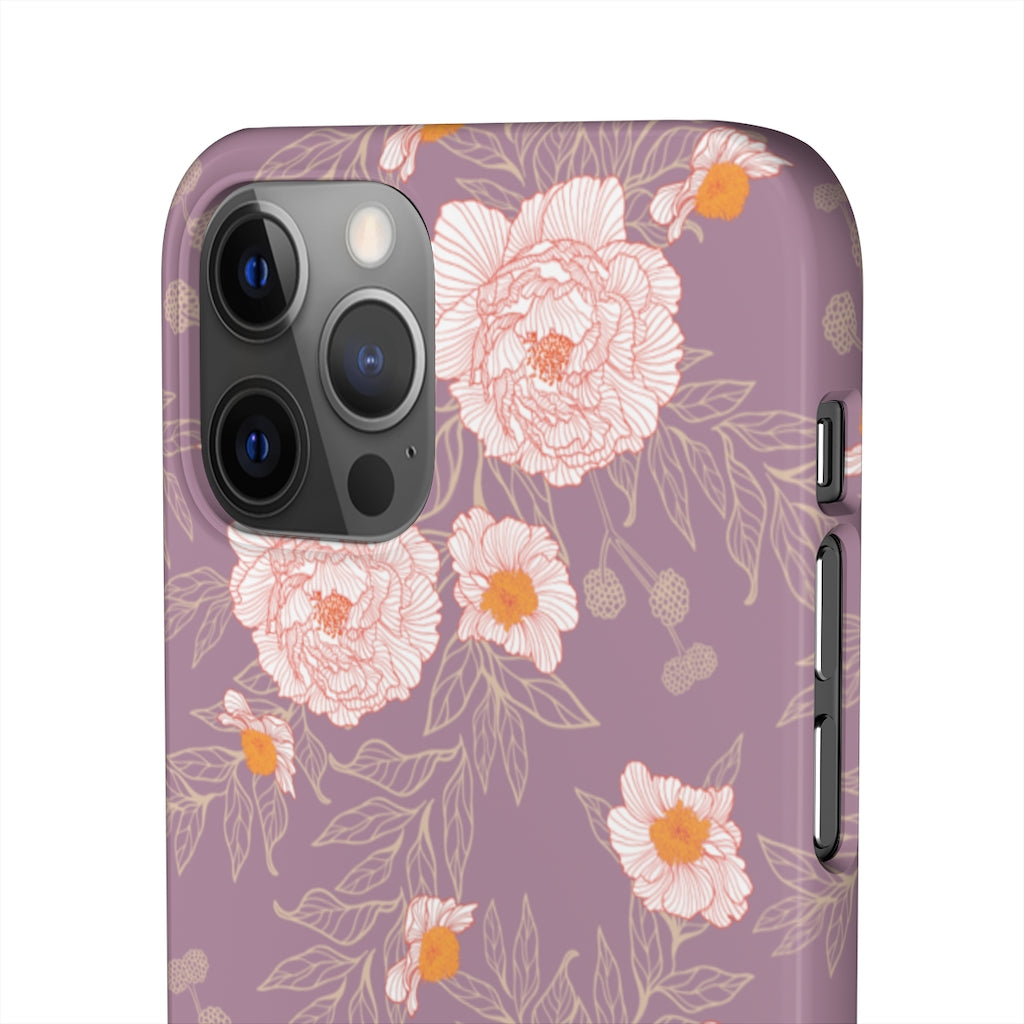 Orange Peonies Floral Rose Phone Case