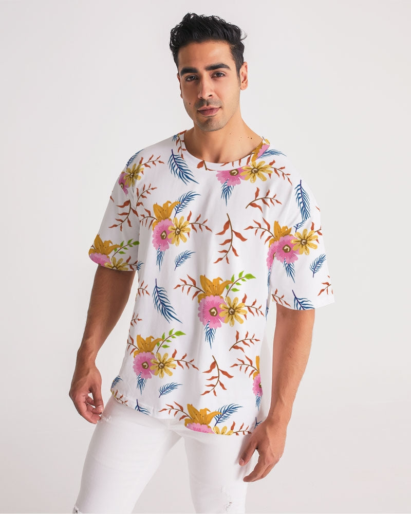 White Summer Floral Men's Premium Heavyweight Tee