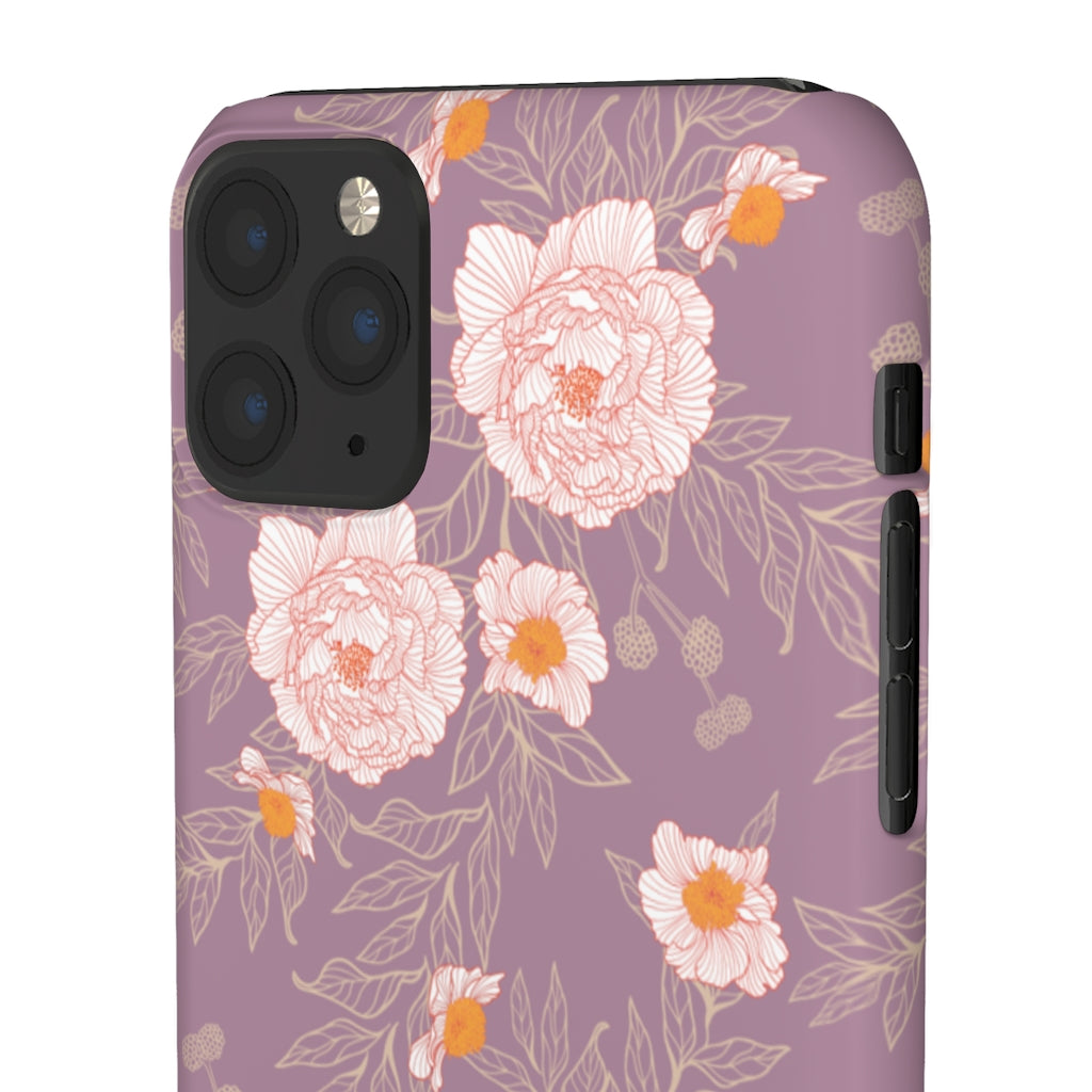 Orange Peonies Floral Rose Phone Case