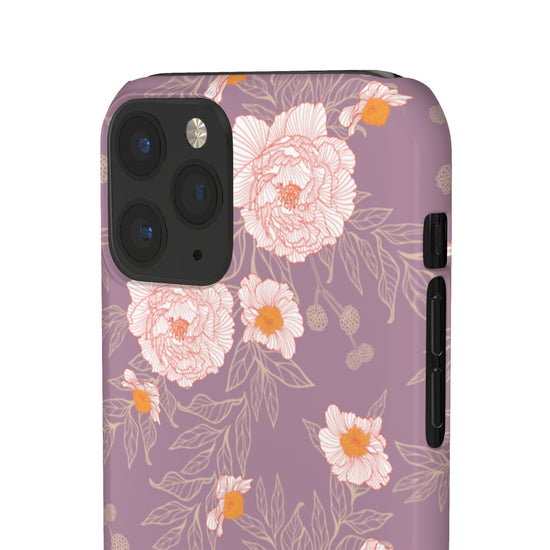 Orange Peonies Floral Rose Phone Case