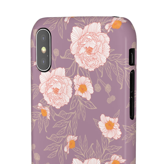 Orange Peonies Floral Rose Phone Case