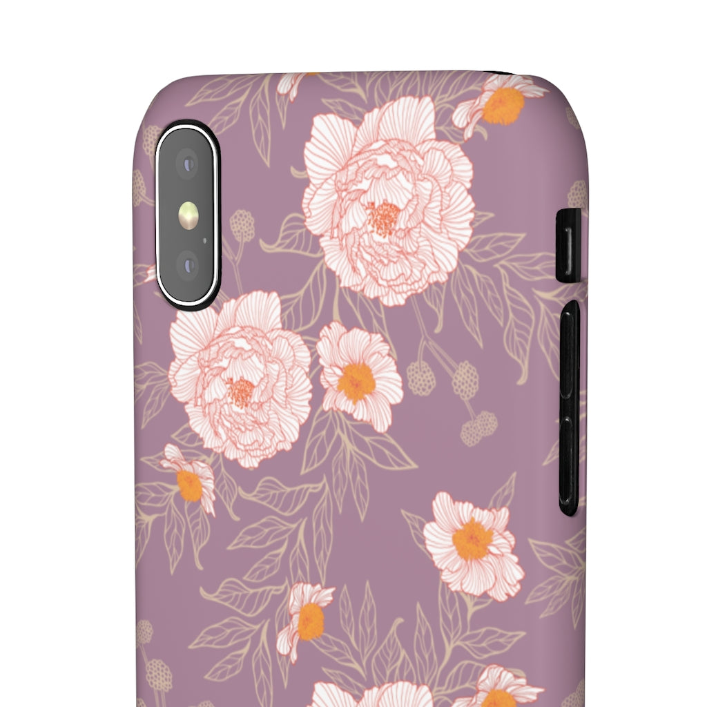 Orange Peonies Floral Rose Phone Case